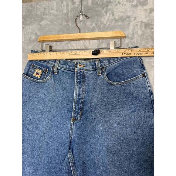 Cruel Girl Relaxed Jeans Womens 17 Long Medium Blue Tapered Leg AS IS Work Denim - Picture 7 of 12